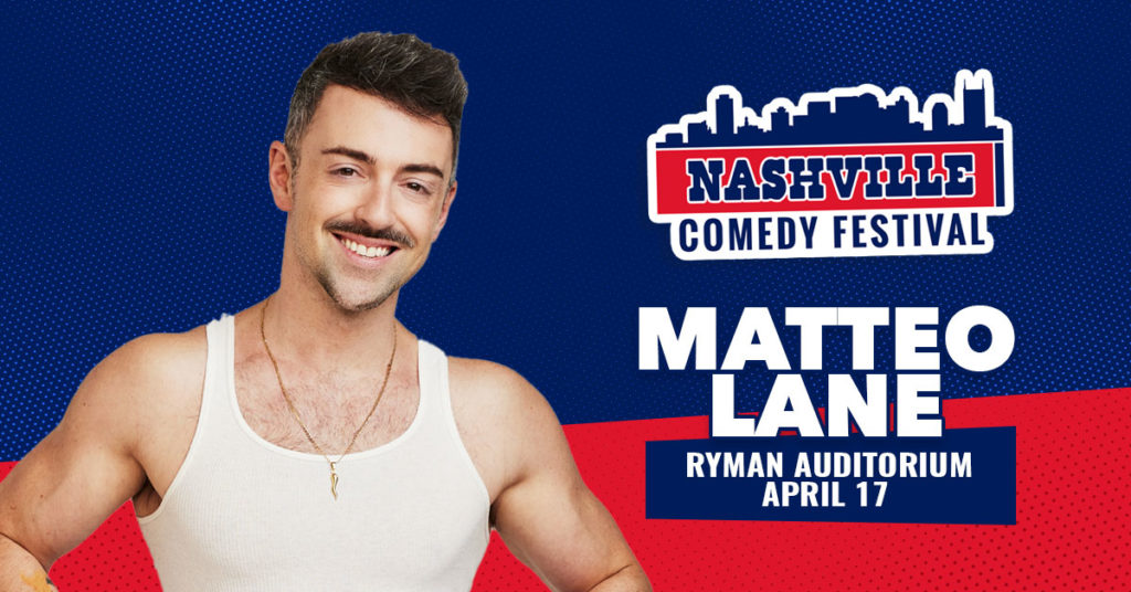 Matteo Lane at the Ryman Auditorium on April 17 as part of the Nashville Comedy Festival