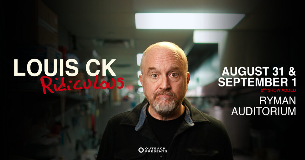 Louis CK August 31 & September 1 at the Ryman Auditorium