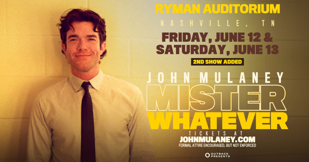 John Mulaney June 12 & 13 at the Ryman Auditorium